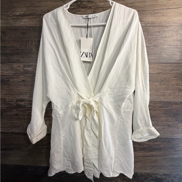 Zara Tops - Zara Women's White Wrap Blouse